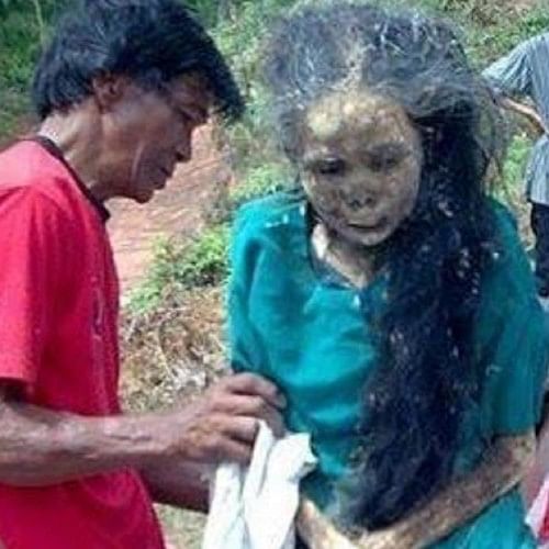 Dead women comes out from grave at Tana Toraja region of South Sulawesi in Indonesia