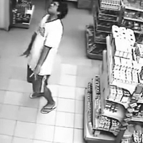 CCTV Footage of man possesd by ghost in a supermarket