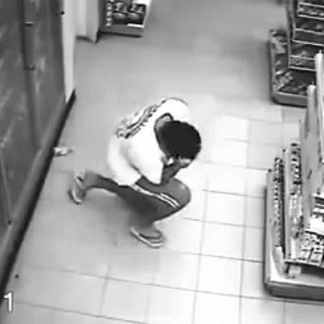 CCTV Footage of man possesd by ghost in a supermarket