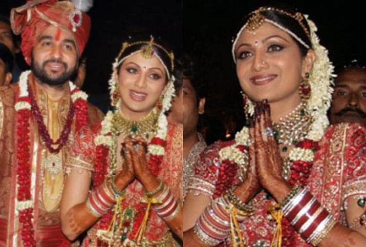 50 लाख की साड़ी और 3 करोड़ के गहने पहन कर दुल्हन बनी थीं शिल्पा शेट्टी, राज कुंद्रा का अंदाज भी था जुदा शिल्पा शेट्टी और राज कुंद्रा की शादी की तस्वीरें