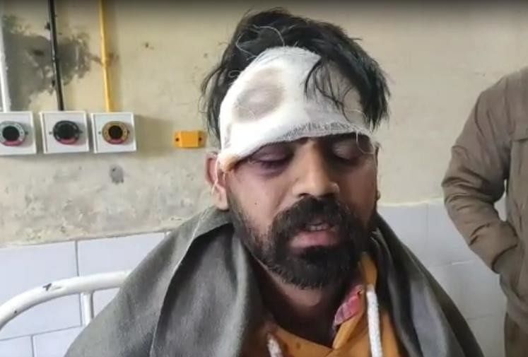 घायल युवक।