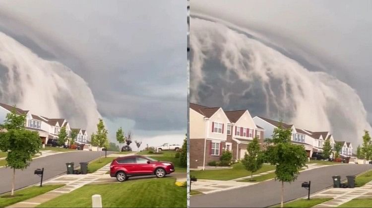 Viral Video of tsunami like clouds in the sky, see the amazing video