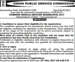 UPSC Combined Medical Services Exam 2017 On August 13, Know Application Process Here