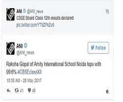 CBSE 12th Result 2017: Raksha Gopal Tops With 99.6%