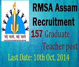 RMSA Assam issues recruitment notification for Teachers 