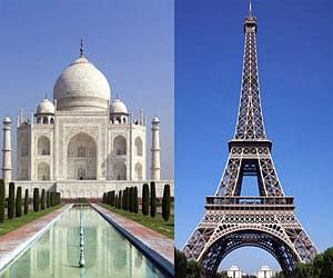 Taj Mahal Welcome Eiffel Tower त जमहल न क य एफ ल ट वर क स व गत ज न क स Amar Ujala Hindi News Live