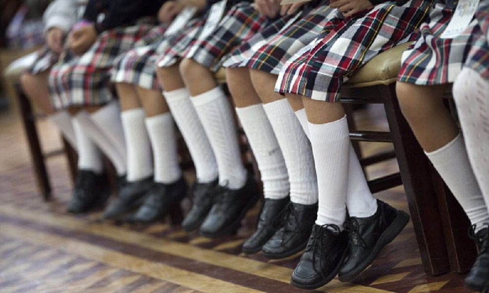 Group old twink schoolgirl