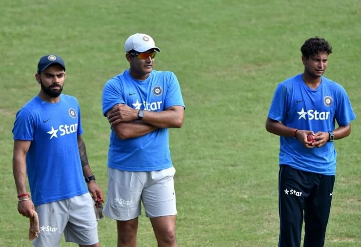 विराट कोहली, अनिल कुंबले और कुलदीप यादव