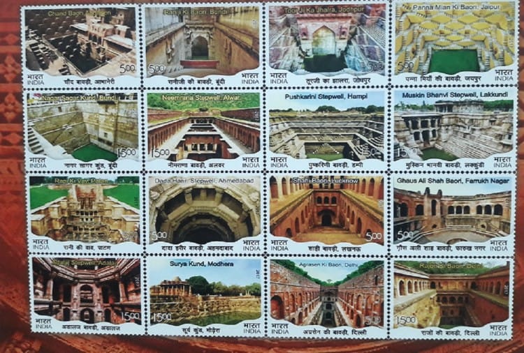 Issue Of Stamps On 16 Indian Stepwells Including 6 Baori Of Rajasthan