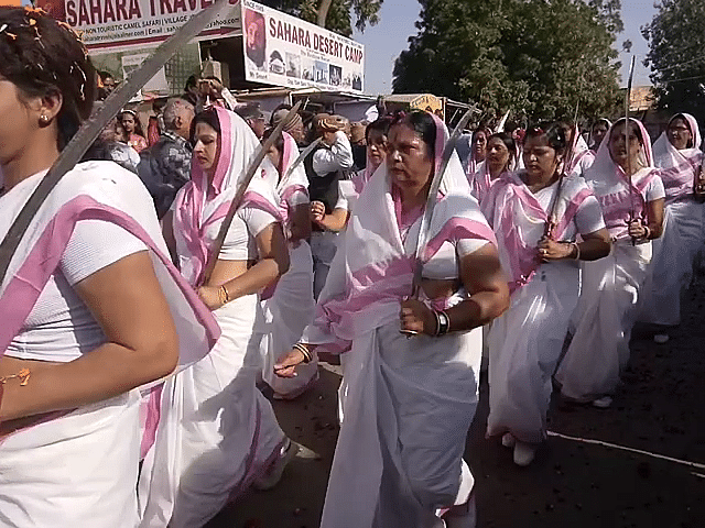 rajasthan jaisalmer- rastriya sevika samiti organized a march 