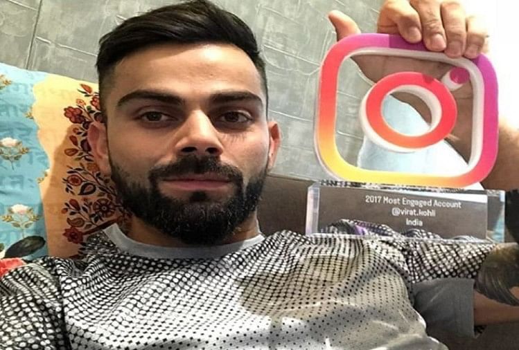 Virat Kohli Becomes First Indian Player Who Won Instagram Award - मैदान के  बाहर कप्तान विराट का नया रिकॉर्ड, इंस्टाग्राम अवॉर्ड जीतने वाले बने पहले  भारतीय खिलाड़ी - Amar ...