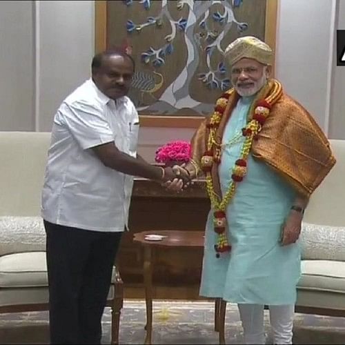 Image result for modi with kumarswamy