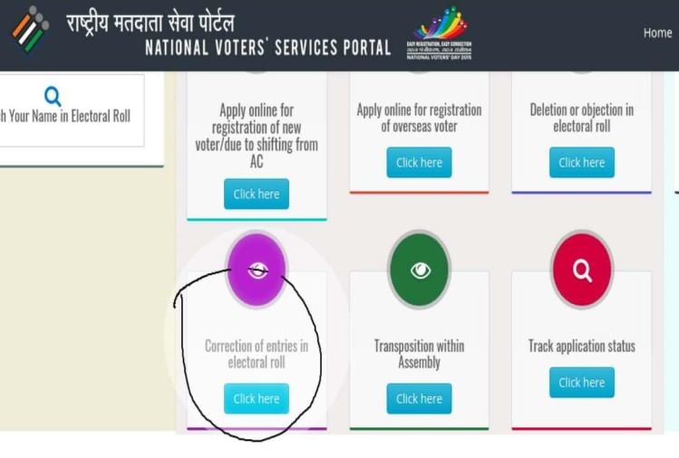 Correction of entries in electoral roll