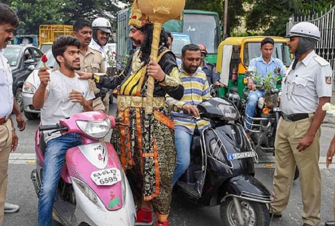Image result for Lord Yamraj on Bengaluru roads