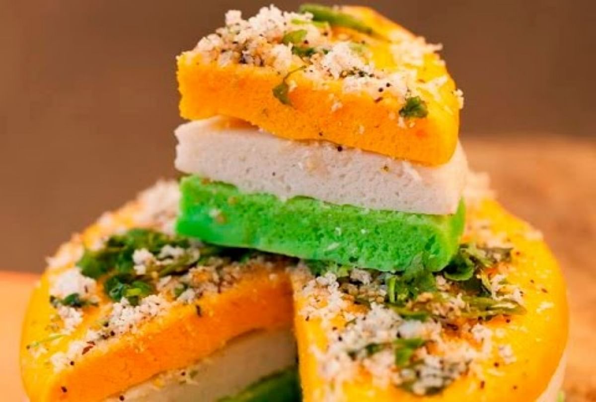 Image result for tricolor Dhokla