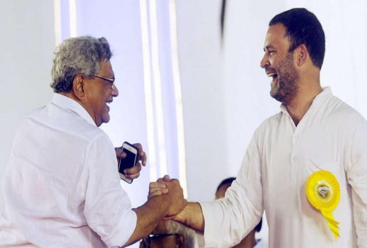 राहुल गांधी, सीताराम येचुरी (फाइल फोटो)