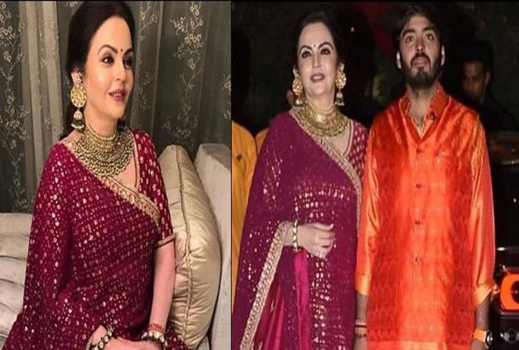 Mukesh Ambani Wife Nita Ambani Special Red Colour Outfit On Ganpati Pooja -  हर मौके पर अंबानी परिवार की बहू पहनती हैं ये खास रंग, जानें क्या है इसके  पीछे की असली वजह - Amar Ujala Hindi News Live