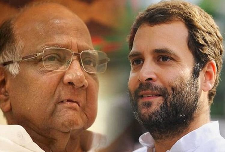 महाराष्ट्र में लगा कांग्रेस और एनसीपी को झटका, चार विधायकों ने दिया इस्तीफा sharad pawar with rahul gandhi (फाइल फोटो)