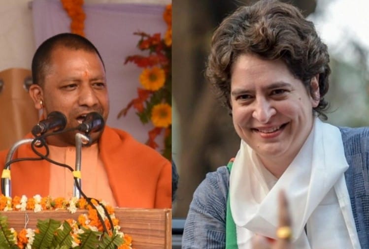मुख्यमंत्री योगी आदित्यनाथ व प्रियंका गांधी वाड्रा।