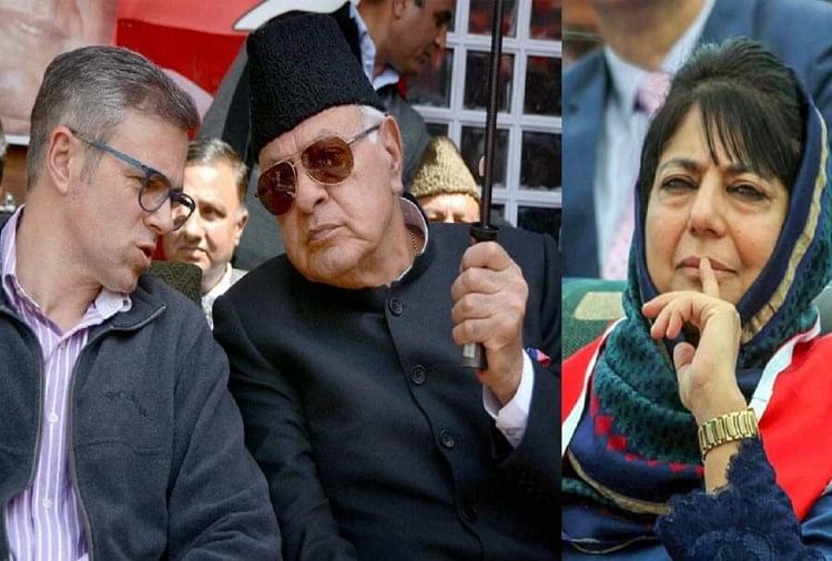 Omar, Farooq Abdullah, Mehbooba Mufti (File)