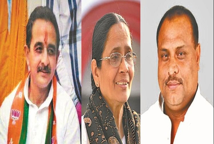 कीर्तवर्धन सिंह (भाजपा), कृष्णा पटेल (कांग्रेस) और विनोद कुमार उर्फ पंडित सिंह (गठबंधन)