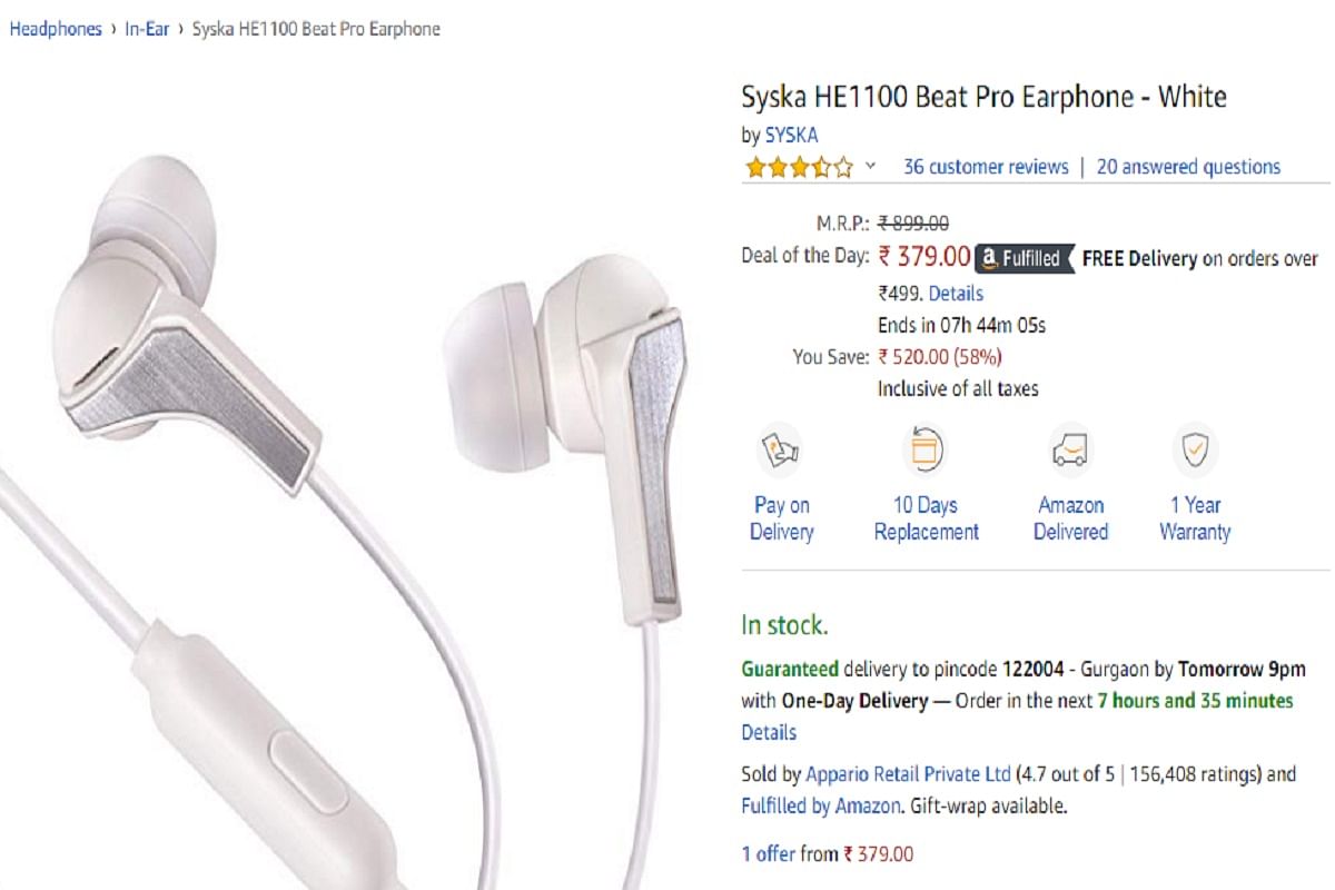 Syska beatpro online earphones