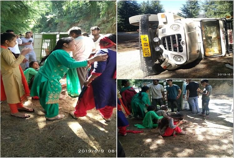 Dozen devotees injured in Jeep accident at Mandi HP Dozen devotees injured in Jeep accident at Mandi HP