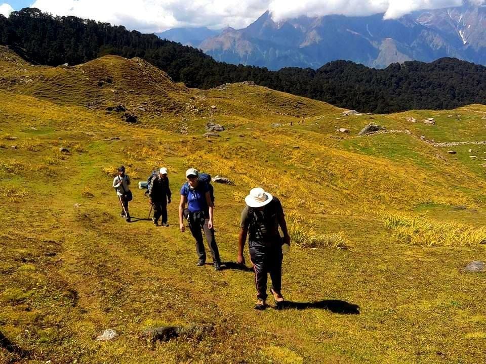 चमोली के सुदूर सुरम्य बुग्यालों के बीच से स्थित लार्ड कर्जन रोड से गुजरते पर्यटक। चमोली के सुदूर सुरम्य बुग्यालों के बीच से स्थित लार्ड कर्जन रोड से गुजरते पर्यटक।