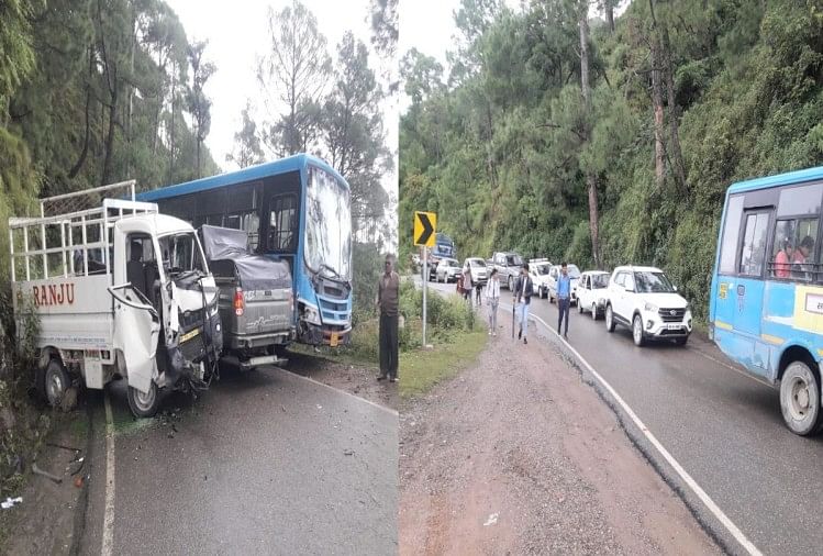 Three injured in collision between HRTC and Tempo, highway stalled after accident