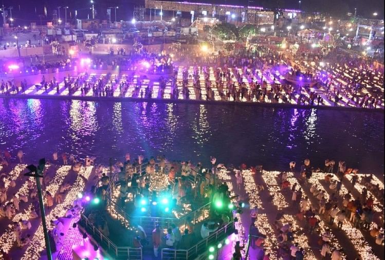 History created in Ayodhya as nearly 6 lakh diyas lit up Saryu banks on Diwali