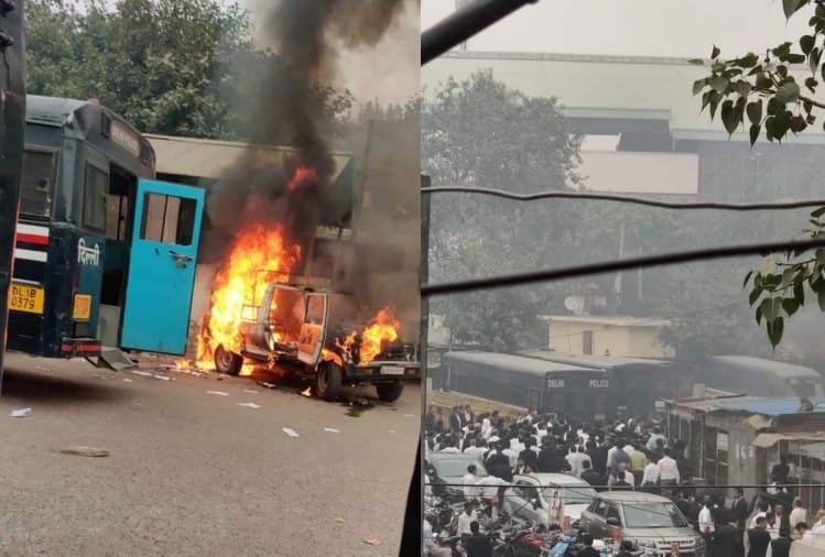 तीस हजारी कोर्ट में पुलिस और वकीलों में हिंसक झड़प 1 दिल्ली पुलिस और वकीलों के बीच में हुई झड़प