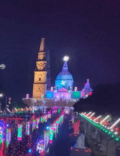 ऐतिहासिक चर्च का सुंदर  दृश्य।
