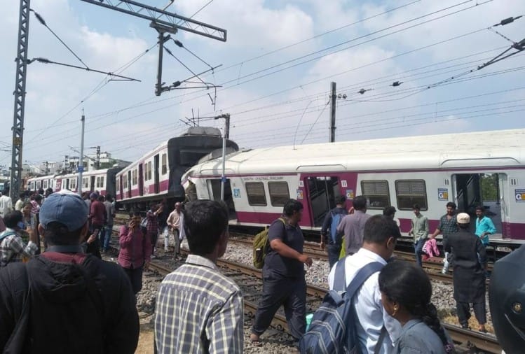 तेलंगाना के काचीगुडा रेलवे स्टेशन पर दो ट्रेनों की भिड़ंत 1 Train Accident