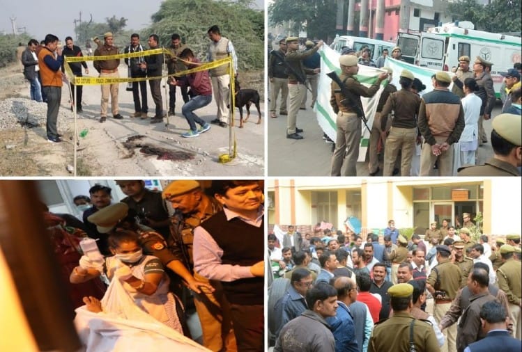 अखिलेश यादव यूपी विधान सभा के सामने पीड़िता को न्याय दिलाने के लिए धरना पर बैठ गए