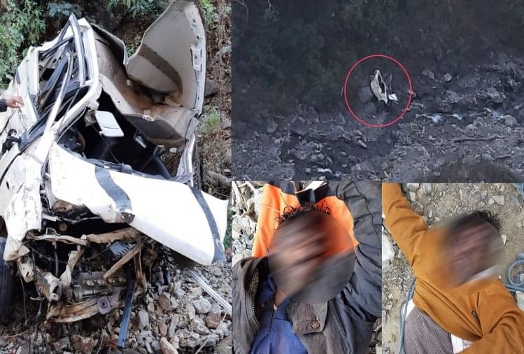 Dead Bodies of Mama Bhanja Rescue after three days of Car Fell into ditch in tehri photos