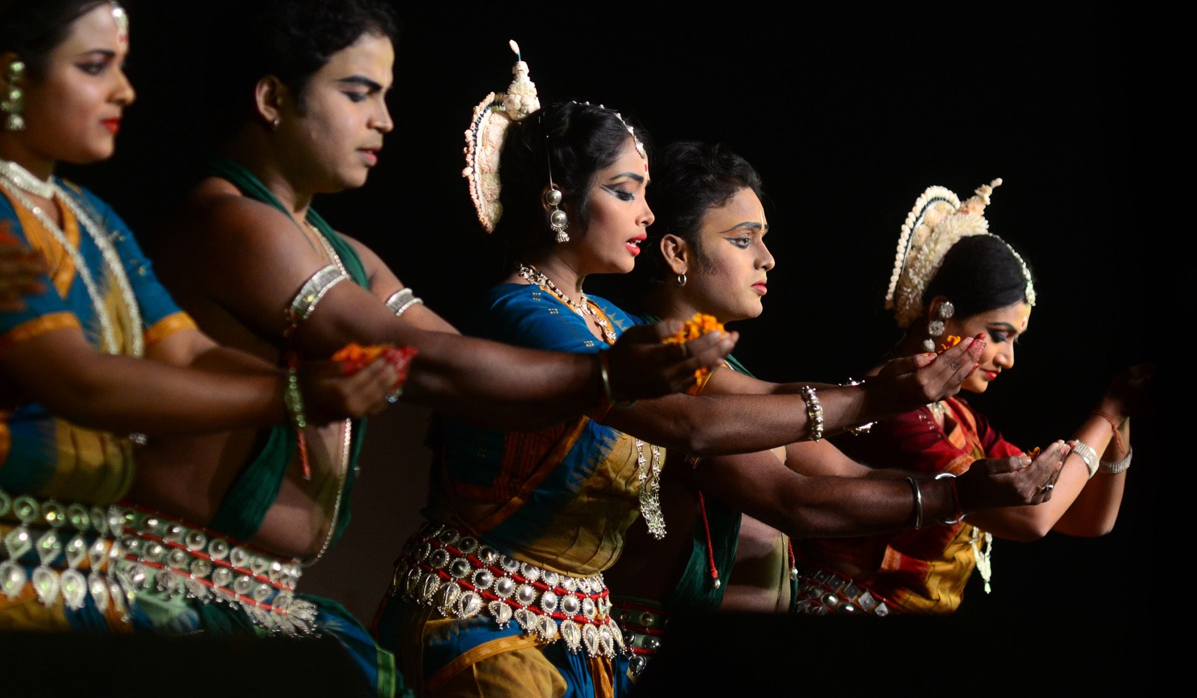 Scattered colors of folk, tribal and Odissi folk dance