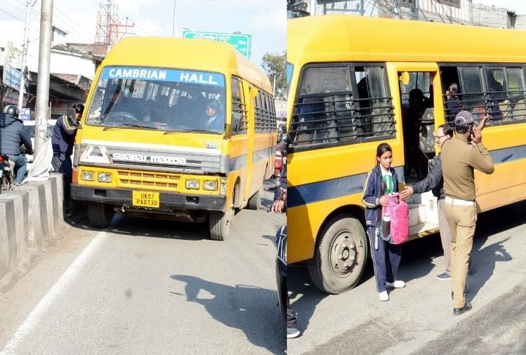 Dehradun Steering Fail Of School Bus Filled With Children द हर द न भ ड भ ड व ल इल क म बच च स भर स क ल बस क स ट यर ग फ ल बड ह दस टल Amar Ujala Hindi News Live