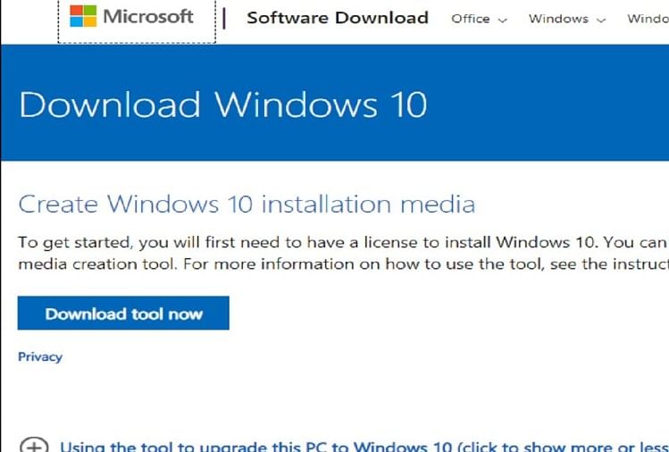 Create Windows 10 installation media