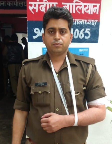शामली मुठभेड़ गढीपुख्ता पुलिस द्वारा मुठभेड में  घायल सिपाही
