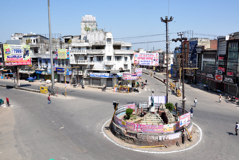 सहारनपुर में जनता कर्फ्यू के चलते घंटाघर पर पसरा सन्नाटा