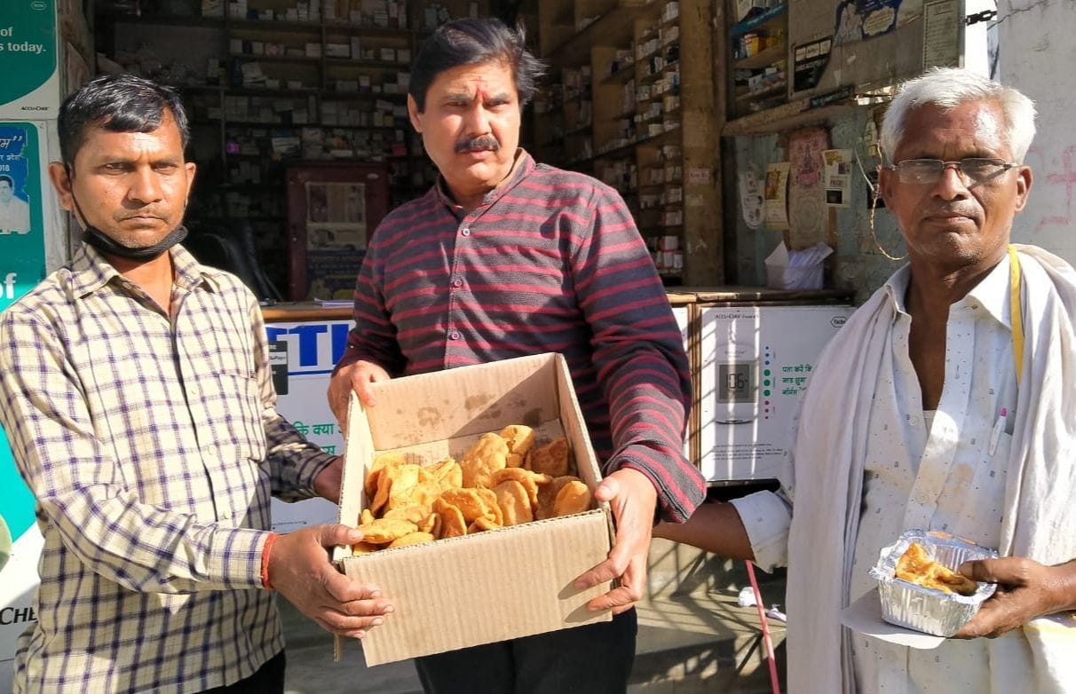 people delivered the food material people delivered the food material