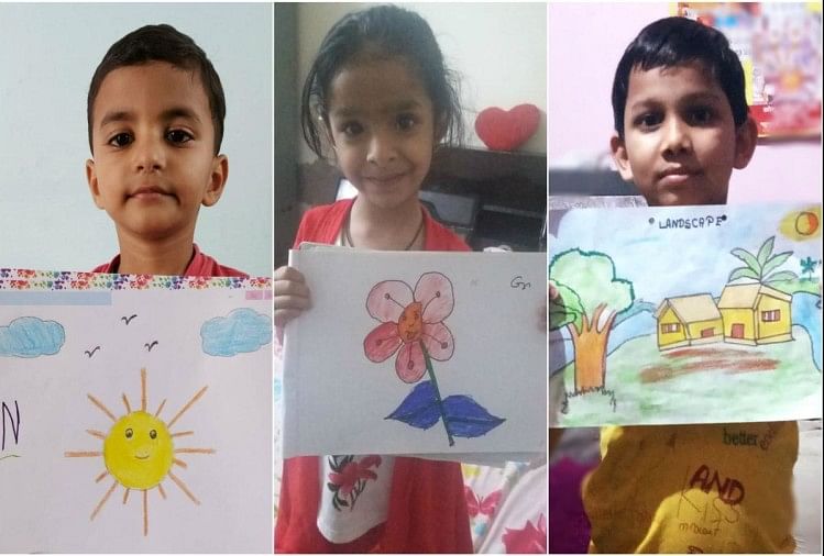 लॉकडाउन में बच्चों द्वारा बनाई गईं तस्वीरें