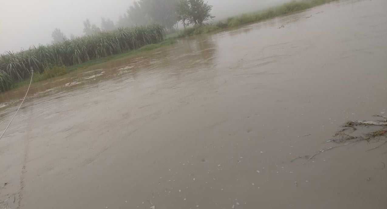 पुरकाजी के खादर क्षेत्र में सोलानी नदी में बहता पानी पुरकाजी के खादर क्षेत्र में सोलानी नदी में बहता पानी
