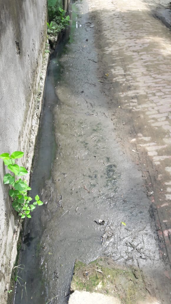 गंदगी से अटी पडी नाली गंदगी से अटी पडी नाली