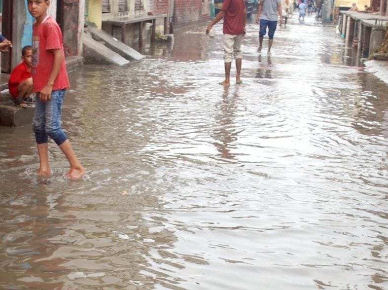 शामली मौहल्ला कलन्दरशाह में भरा पानी