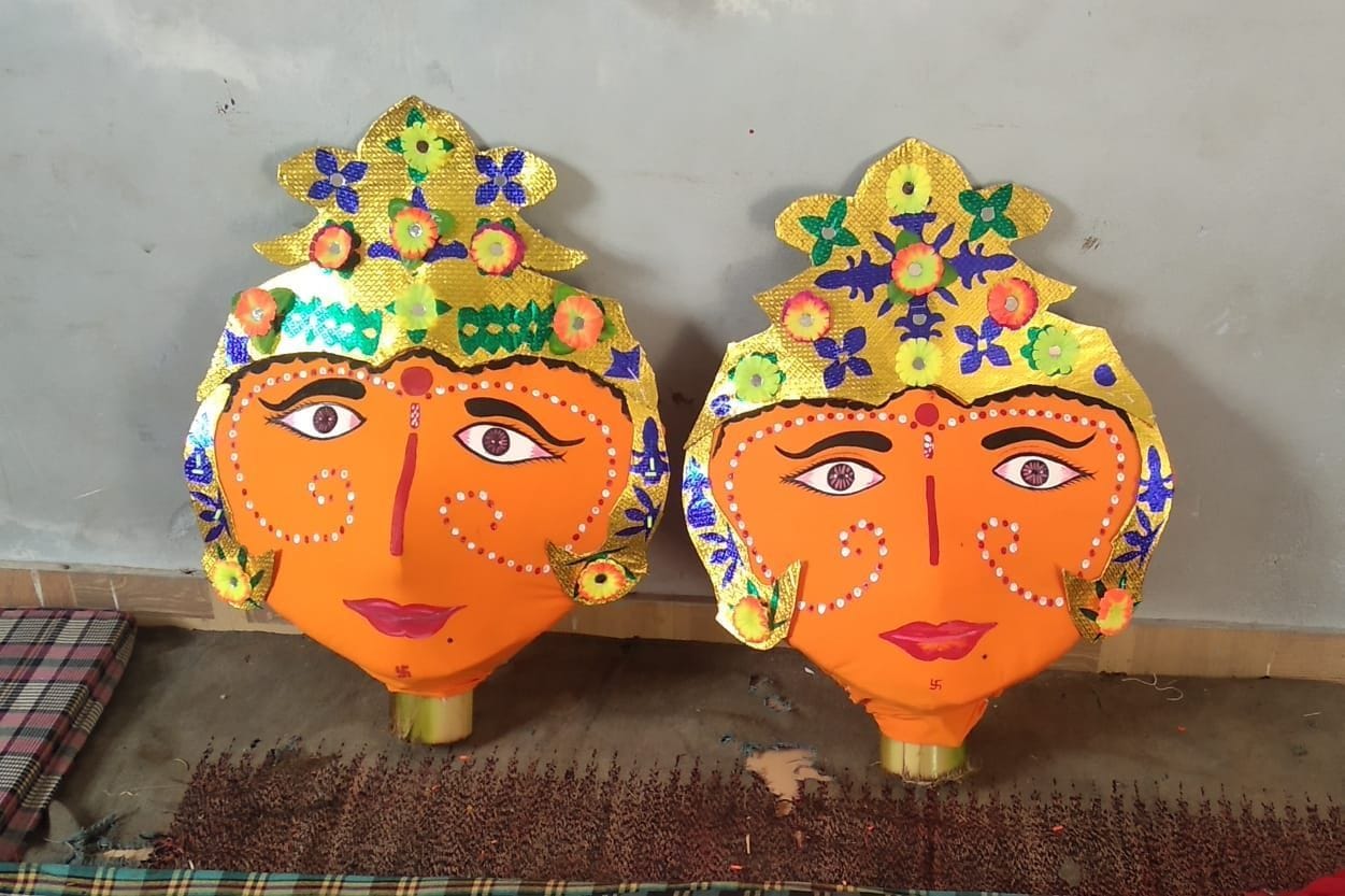 बागेश्वर में बनी मां नंदा-सुनंदा की मूर्ति। संवाद न्यूज एजेंसी