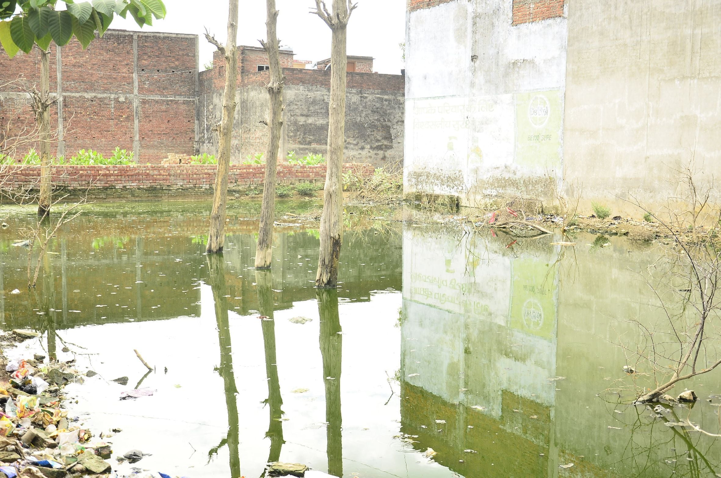 बहराइच के मोहल्ला नौवागढ़ी में भरा पानी। बहराइच के मोहल्ला नौवागढ़ी में भरा पानी।