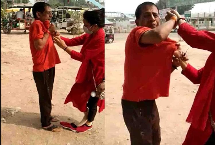 यूपी: कांग्रेस जिलाध्यक्ष को जूतों से पीटने वाली युवतियों ने बताया, वो फोन पर करता था घिनौनी बातें छेड़खानी, फोन पर अश्लील बातें करने का आरोप