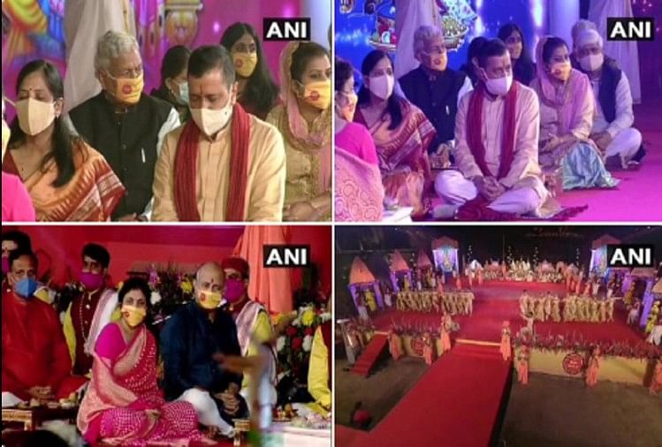 Chief Minister Arvind Kejriwal Along With His Wife Sunita Kejriwal Takes Part In Diwali Celebrations At Akshardham Temple - सीएम केजरीवाल ने कैबिनेट के सदस्यों के साथ अक्षरधाम मंदिर में किया ...