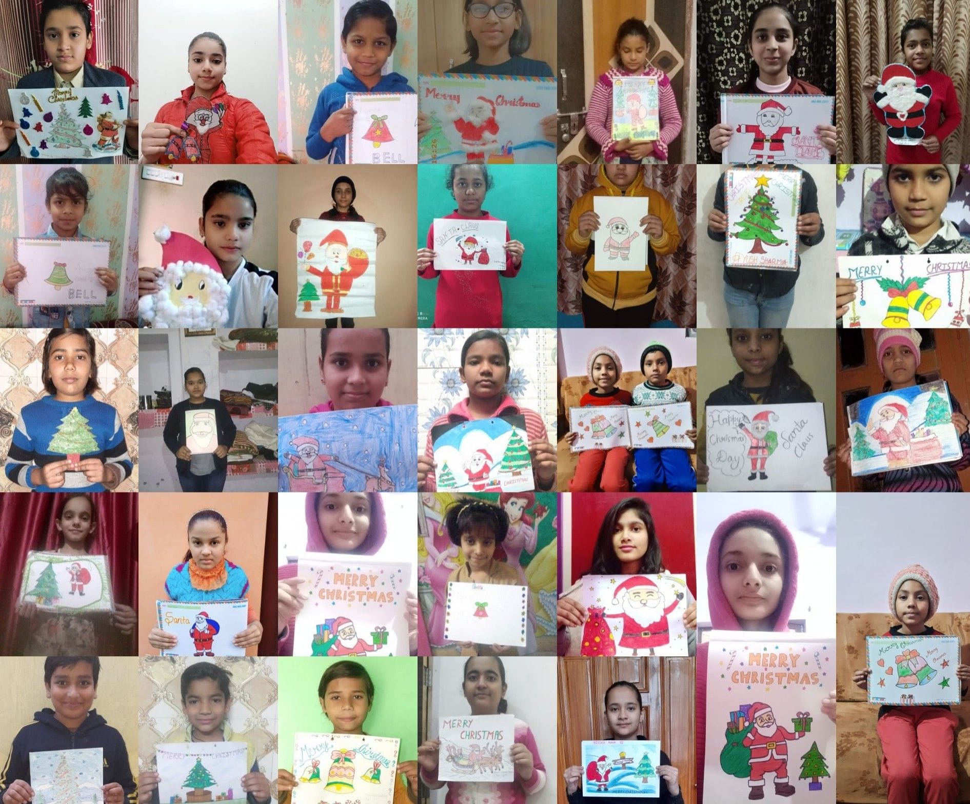 क्रिसमस पर ऑनलाइन हुए कार्यक्रम में बनाए गए पोस्टर दिखाते लॉर्ड कृष्णा पब्लिक स्कूल के बच्चे। क्रिसमस पर ऑनलाइन हुए कार्यक्रम में बनाए गए पोस्टर दिखाते लॉर्ड कृष्णा पब्लिक स्कूल के बच्चे।